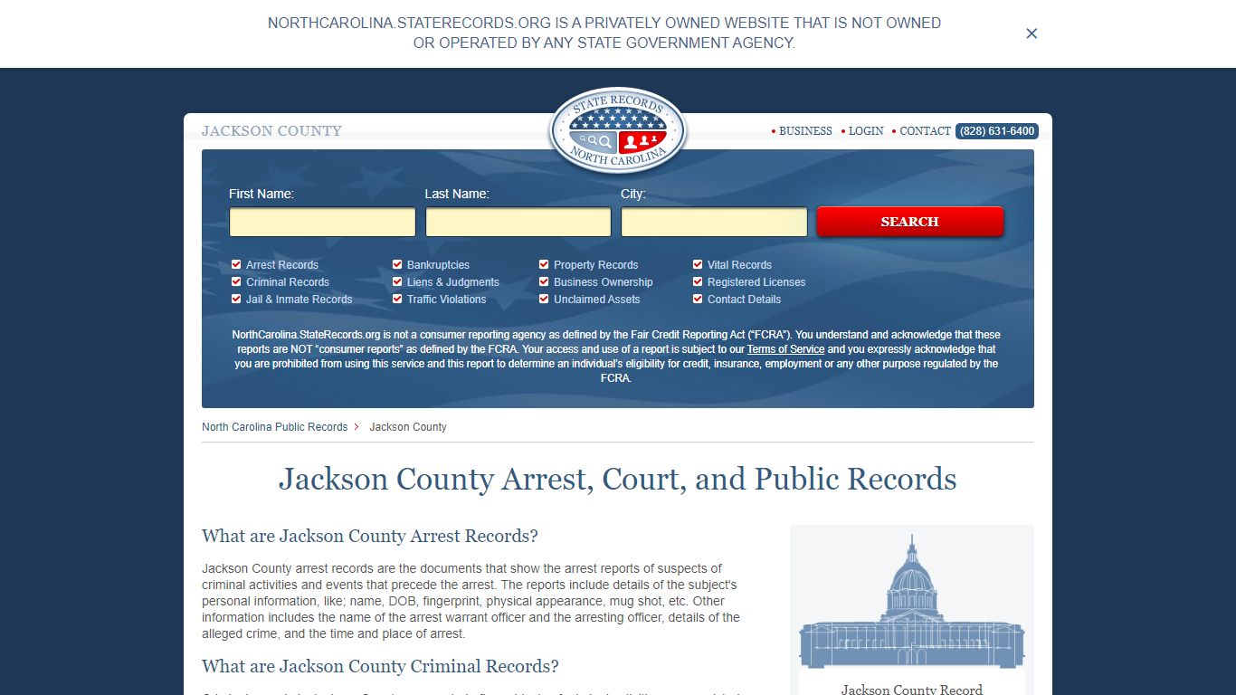 Jackson County Arrest, Court, and Public Records