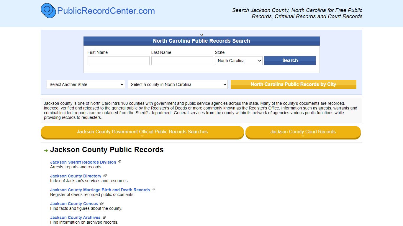 Jackson County North Carolina Free Public Records - Court ...