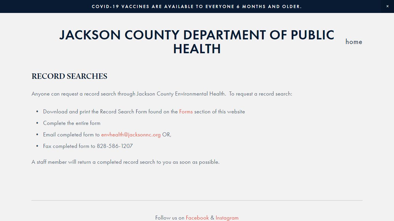 Record Searches - Jackson County Department of Public Health